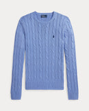 Ralph Lauren - Pull torsadé à col rond en coton New Litchfield Blue