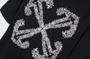 OFF-WHITE - T-shirt noir chic logo Off-White brodé, motif graphique Noir/Blanc