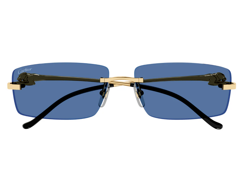 Cartier - Lunettes solaires Panthère Monture Or Verres Bleu