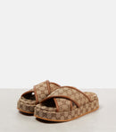 Gucci - Mules Clarice GG en toile Marron