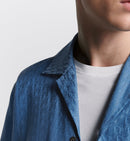 Dior - Chemise à manches courtes Dior Oblique Jacquard de soie et coton Bleu