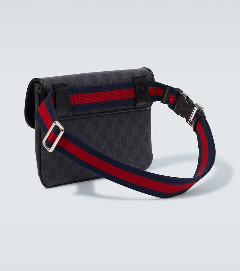 Gucci - Sac ceinture Web Stripe en toile GG Noir