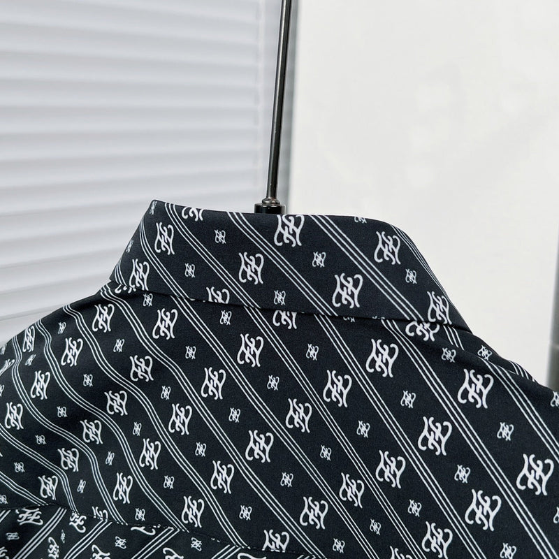 Fendi - Chemise à Manches Longues avec Motif Monogramme Noir/Blanc