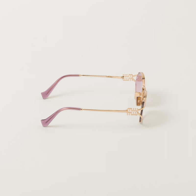 Miu Miu - Lunettes de soleil Logo Verres Ombrés Rose Bégonia