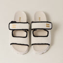 Miu Miu - Mules en crochet Ivoire / Noir