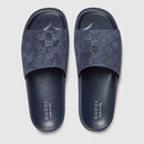 Gucci - Mules en Daim GG Bleu
