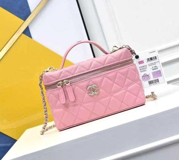 Chanel - Sacs à bandoulière 20cm Beige/Blanc/Rose/Noir