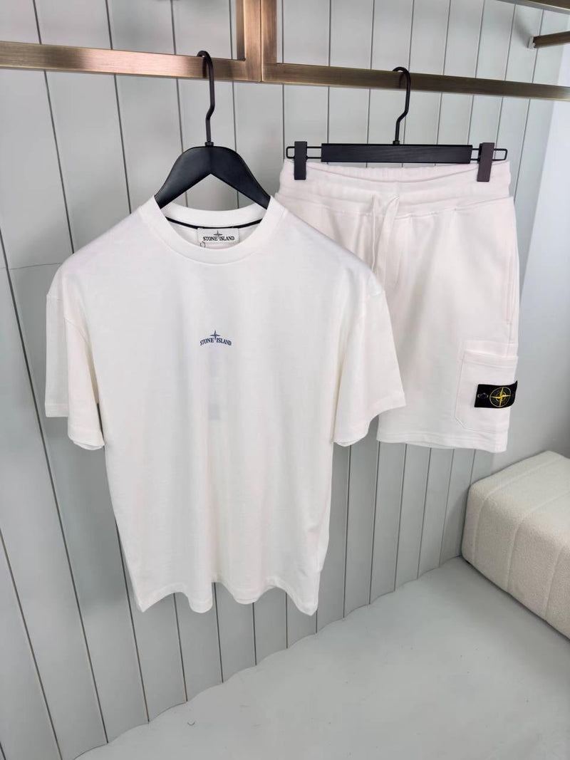 Stone Island - Ensemble T-SHIRT + SHORT Blanc II