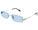 Cartier - Lunettes solaires Cartier Première Monture Argent Verres Bleu