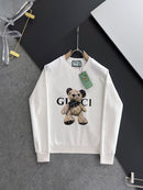 Gucci - Pull en coton logo Gucci Ours Blanc