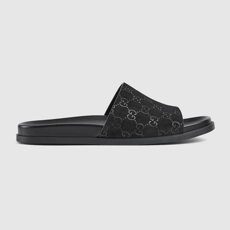 Gucci - Mules en Daim GG Noir