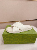 Gucci - Mules en Daim GG Blanc II