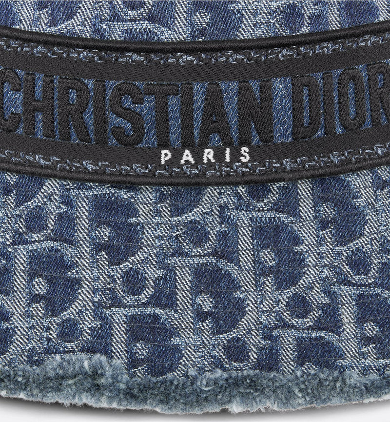Dior - Bob D-Bobby Dior Oblique à petit bord Denim Bleu