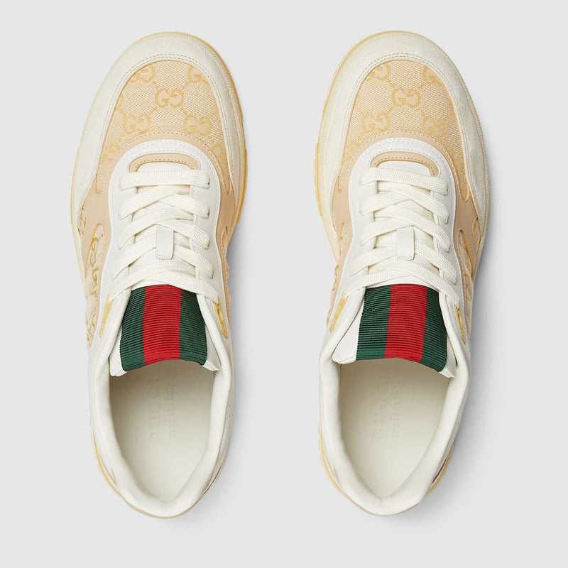 BASKETS GUCCI RE-WEB POUR HOMME Blanc Beige