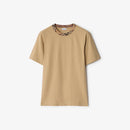 Burberry - T-shirt en coton avec Check Flax