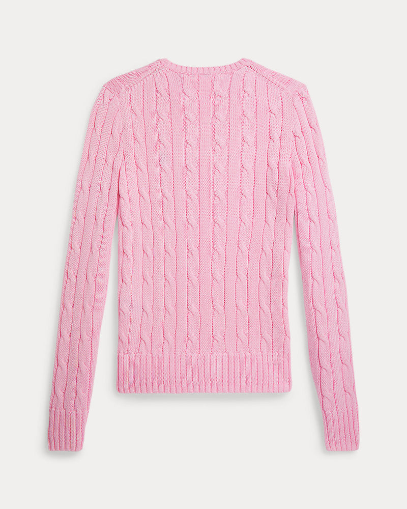 Ralph Lauren - Pull torsadé à col rond en coton Carmel Pink
