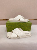 Gucci - Mules en Daim GG Blanc II