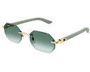 Cartier - Lunettes de Soleil Cartier Corne et Bois Décor Verres Vert