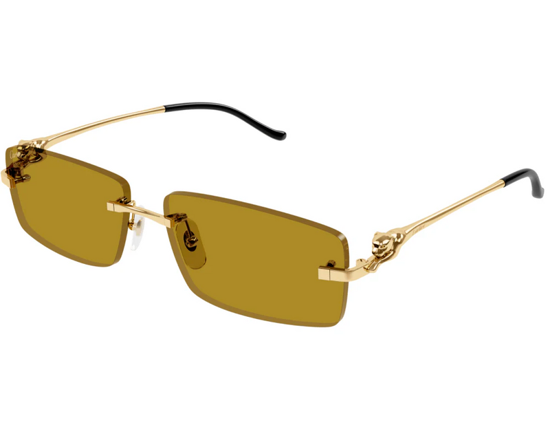 Cartier - Lunettes solaires Panthère Monture Or Verres Jaune