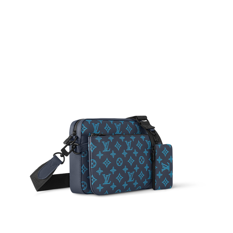Sac Trio Messenger Bleu Noir
