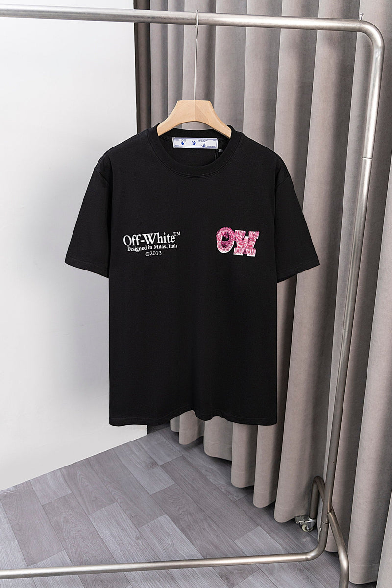 OFF-WHITE - T-shirt avec logo OW Noir et Rose