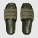 Gucci - Mules en Toile GG Matelassée Vert Foncée