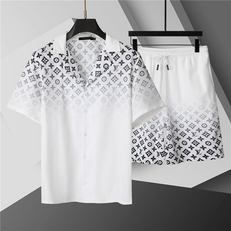 Louis Vuitton - Ensemble CHEMISE + SHORT logo LV Blanc