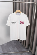 OFF-WHITE - T-shirt avec logo OW Blanc et Rose