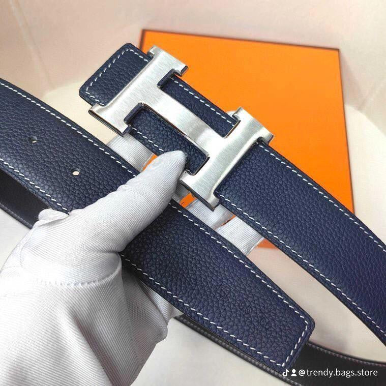 Hermès - Ceinture Réversible Bleu Marine / Noir