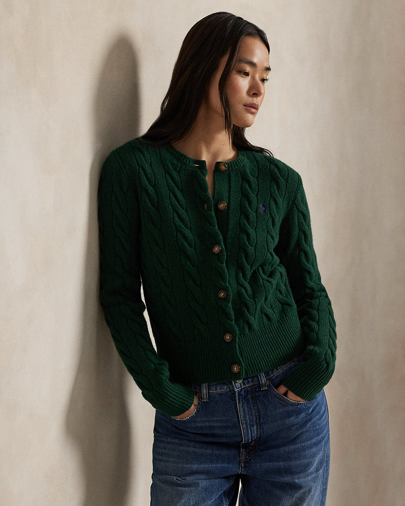 Ralph Lauren - Cardigan torsadé en laine et cachemire Castleton Green