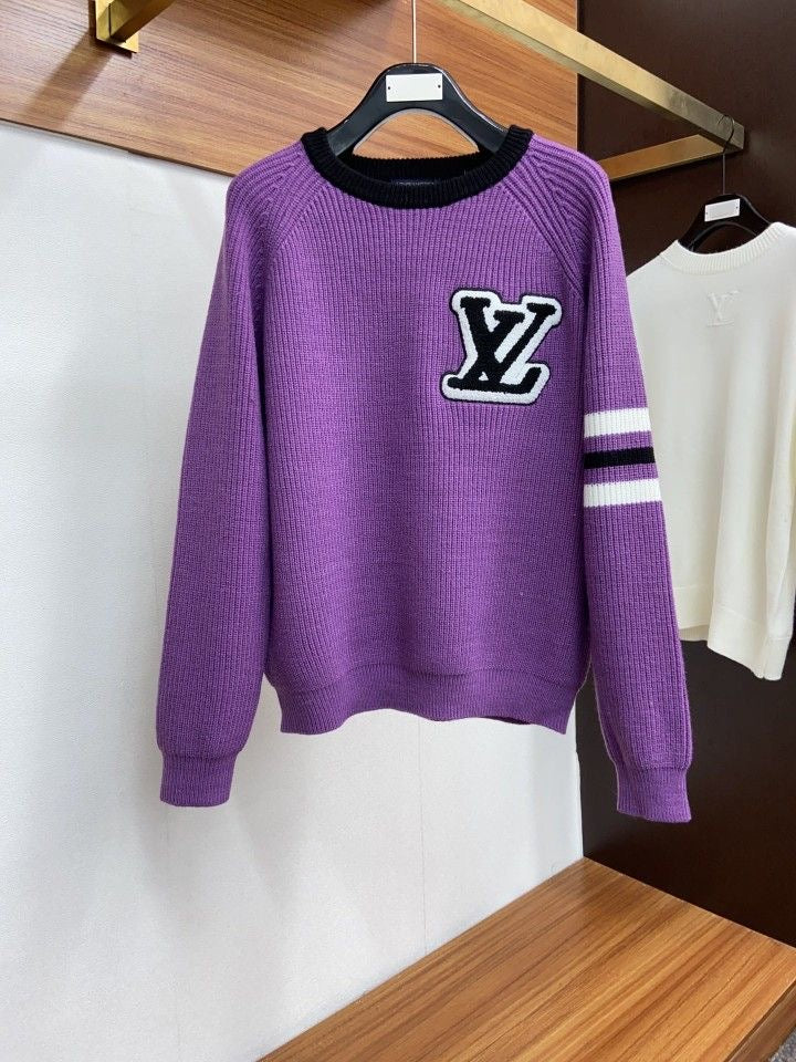 Louis Vuitton - Pull en laine avec logo Violet