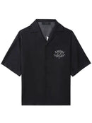 Amiri - Chemise en sois à logo imprimé Noir