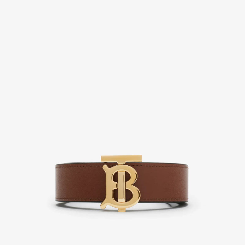Burberry - Ceinture TB réversible en cuir Noir/Hâle/Doré