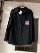 Loewe - Chemise longue Noir monogramme en relief Rose