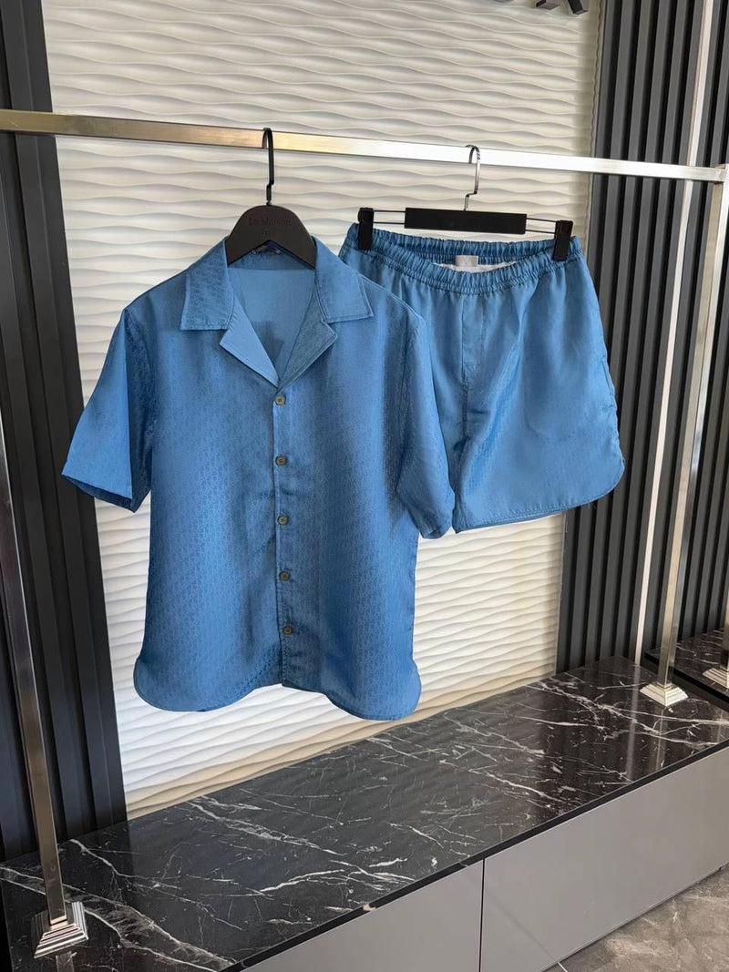 Dior - Ensemble CHEMISE + SHORT Bleu