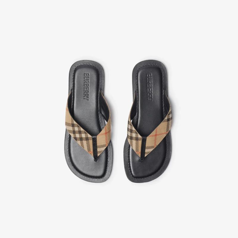 Burberry - Sandales Pavillon Check Sable