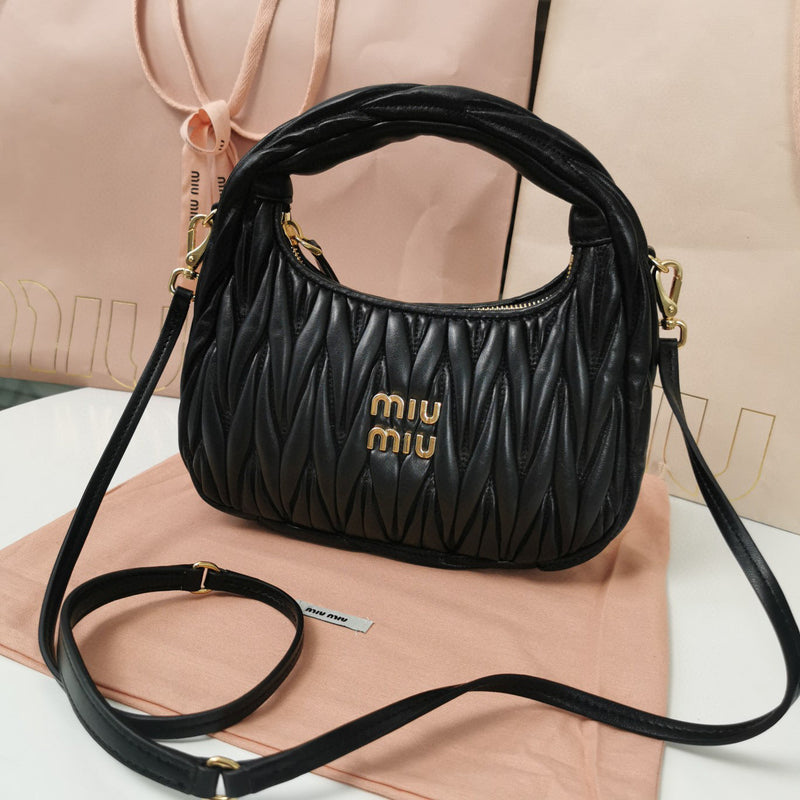 Miumiu - Wander matelassé nappa leather hobo bag