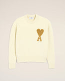 Ami Paris - Pull Ami Blanc Cassé Cœur Doré