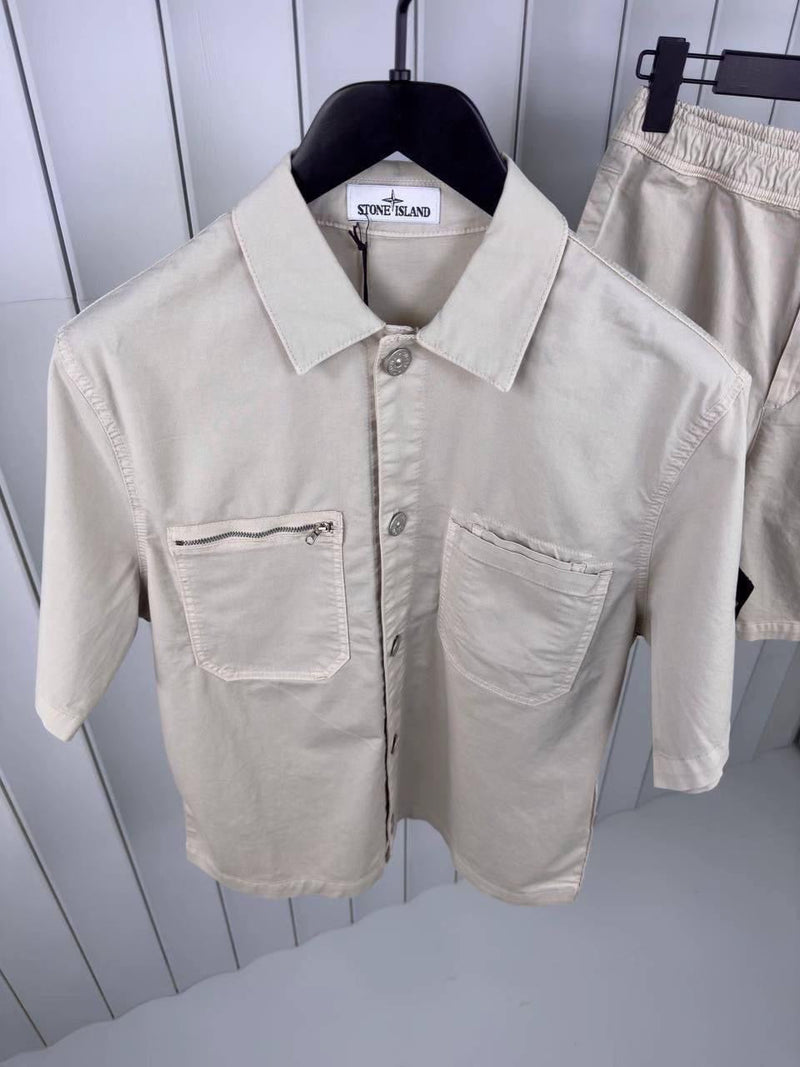 Stone Island - Ensemble Chemise + SHORT Beige
