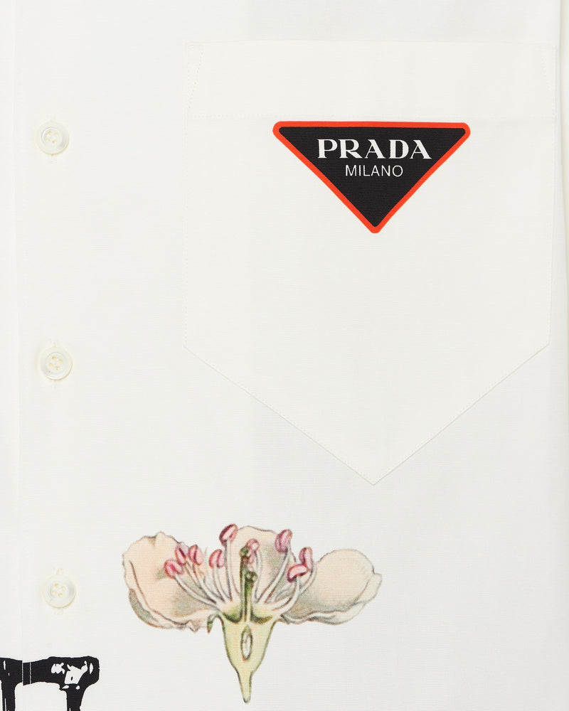 Prada - Chemise Timecapsule en coton imprimé Noir