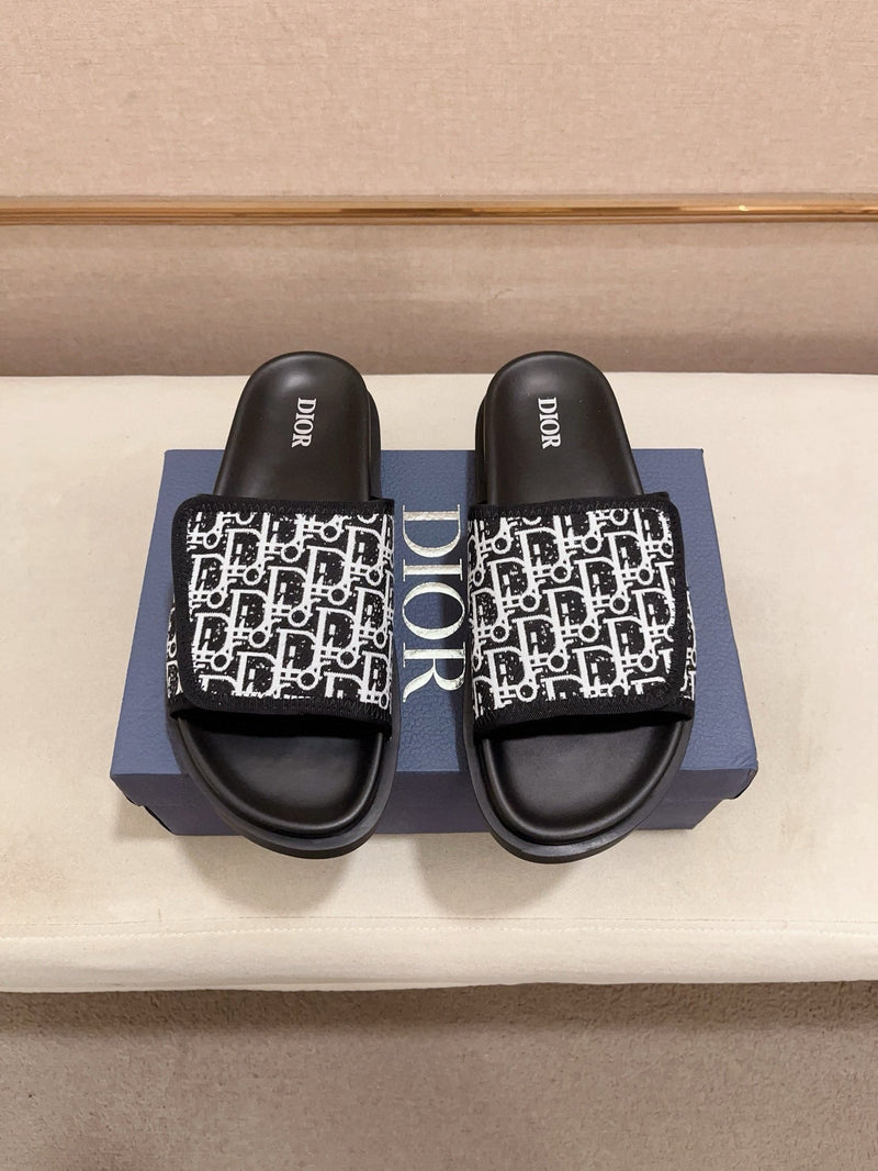 Dior - Sandale en Toile monogramme Dior Blanc/Noir