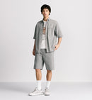 Dior - Surchemise Dior Oblique à manches courtes Denim de coton Gris