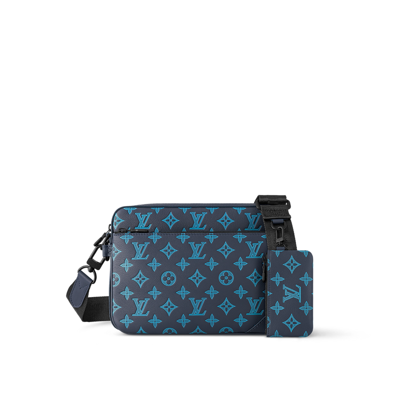 Sac Trio Messenger Bleu Noir