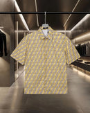 Fendi - Chemise à Manches Courtes avec Motif Monogramme Jaune