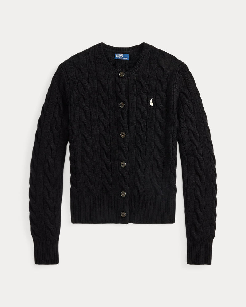 Ralph Lauren - Cardigan torsadé en laine et cachemire Polo Black