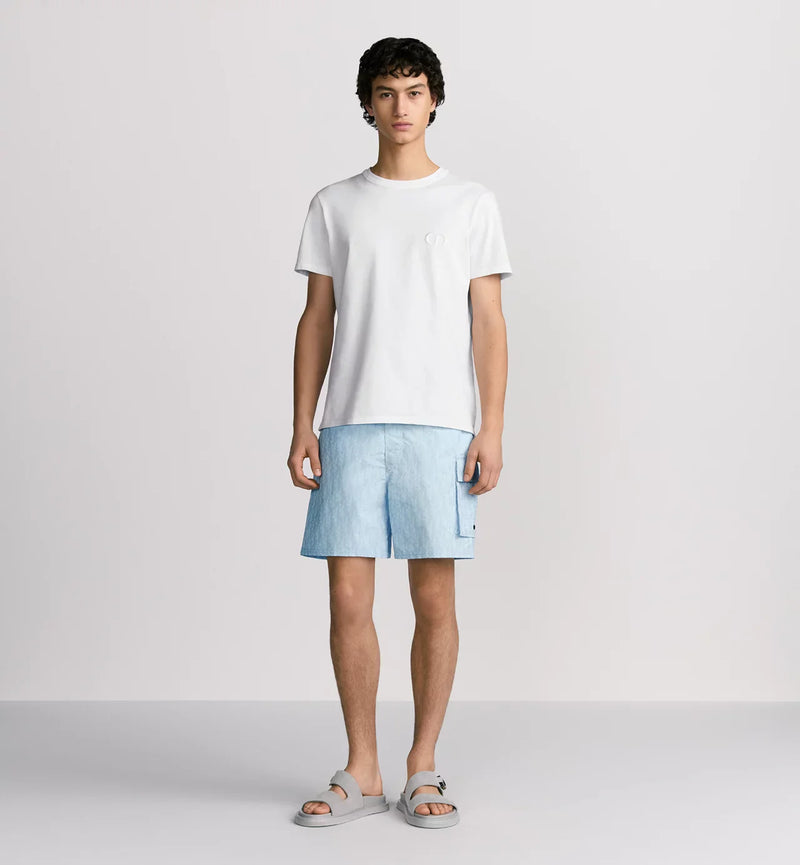Dior - Short de bain Dior Oblique Toile technique Bleu Ciel