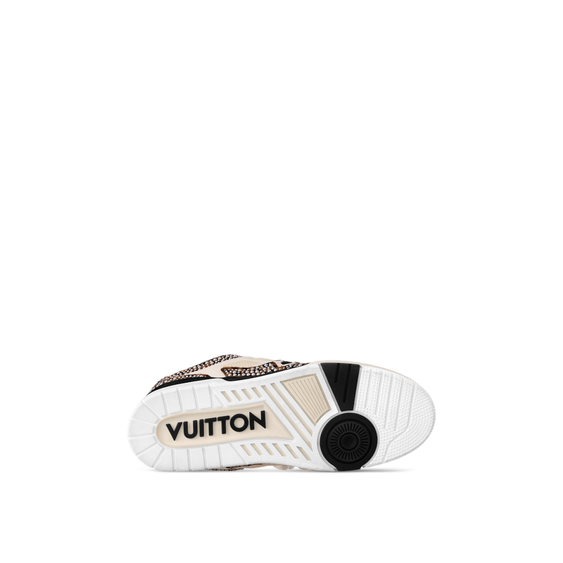 Sneaker LV skate Blanc Cassé Léopard Strass