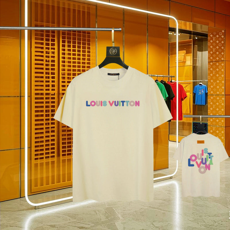 Louis Vuitton - T-shirt manches courtes lettres Multicolores Beige