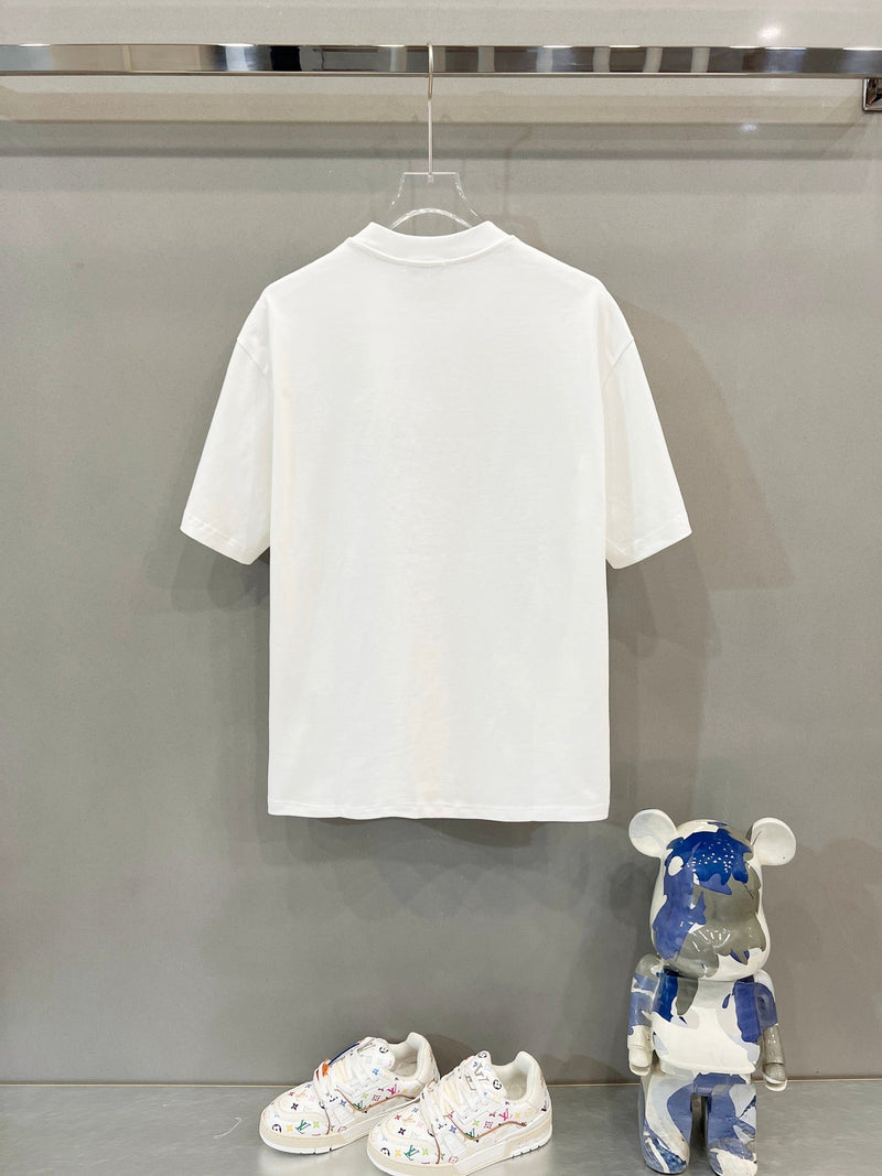 Dior - T-shirt en coton Dior Graphique Coloré Blanc