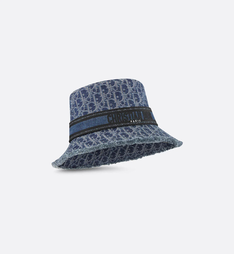 Dior - Bob D-Bobby Dior Oblique à petit bord Denim Bleu